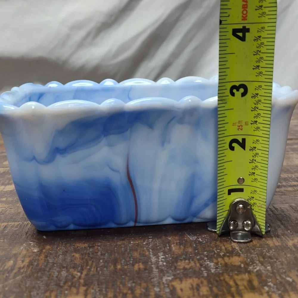Vintage Akro Agate Bowl Made in the USA marble ruffled edge